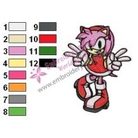 Amy Rose Sonic Embroidery Design 10